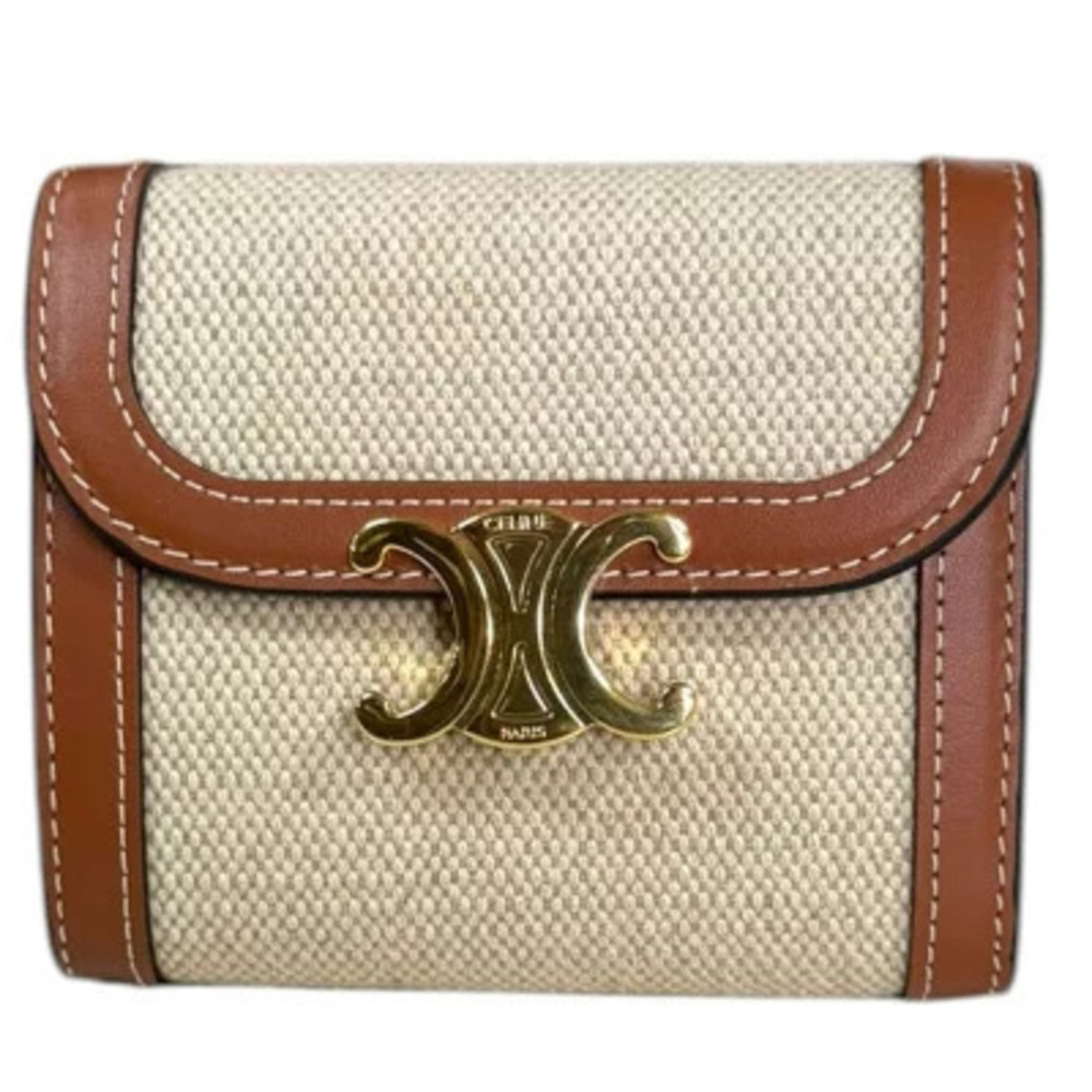 Celine Flap Wallet Triomphe Long Canvas
